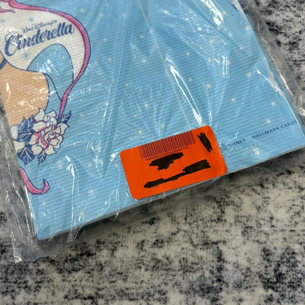 Disney Cinderella Vintage Party Supplies Lot Tablecloth Candle Invitations Blue